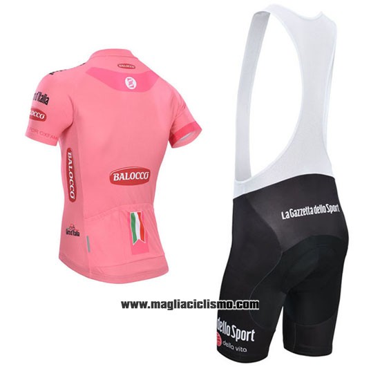 2014 Abbigliamento Ciclismo Giro d'Italia Rosa Manica Corta e Salopette